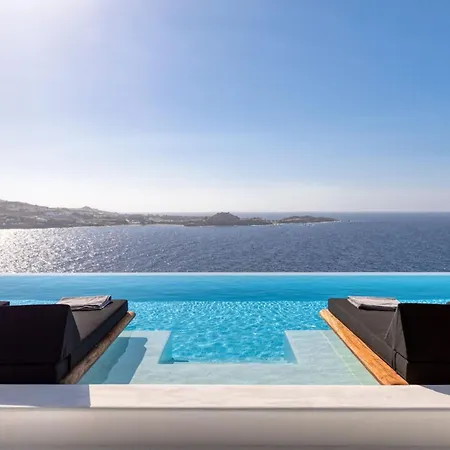 Exquisite Mykonos 6 Bedrooms Hephaestus Ii Infinity Pool Outdoor Jacuzzi 빌라 *